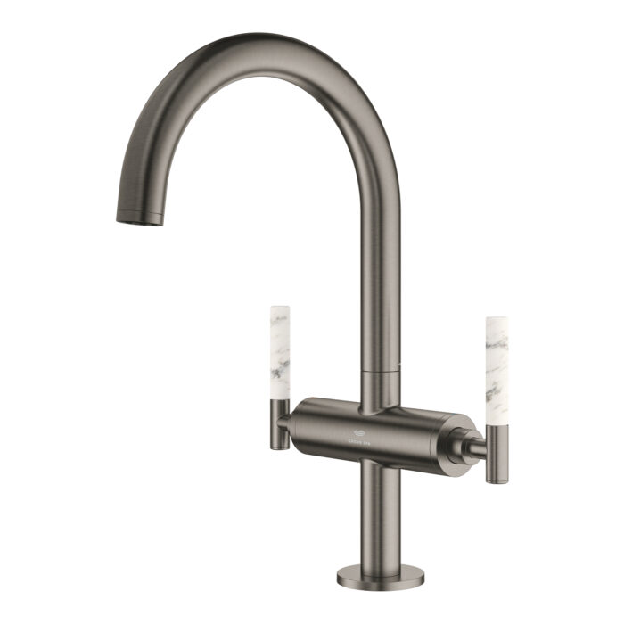Grohe Atrio Private Collection Tek Delikli Lavabo Bataryası 1/2″ L-Boyut, Brushed Hard Graphite - Görsel 14