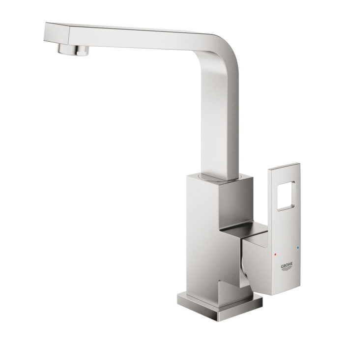 Grohe Eurocube Tek Kumandalı Lavabo Bataryası 1/2″ L-Boyut, Paslanmaz Çelik - Görsel 3