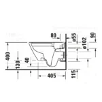 Duravit D-Neo Asma Klozet Mat Antrasit 54 cm - Görsel 3
