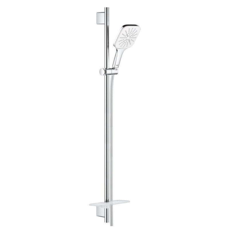 Grohe Rainshower SmartActive 130 Cube Sürgülü Duş Seti 3 Akışlı, Ay Beyazı - 26587LS0 - Sürgülü Duş Setleri