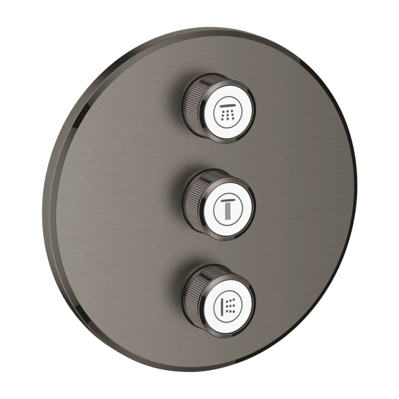 Grohe Grohtherm SmartControl Üç Valfli Akış Kontrollü Kumanda, Brushed Hard Graphite - 29122AL0 - Yönlendirici
