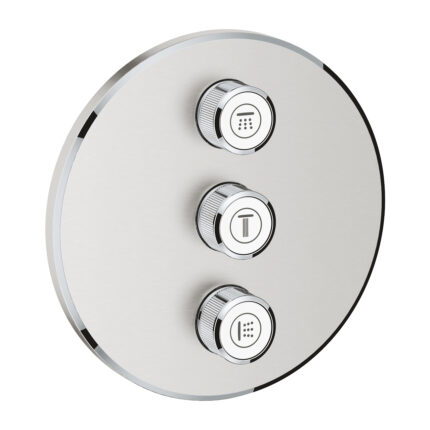 Grohe Grohtherm SmartControl Üç Valfli Akış Kontrollü Kumanda, Paslanmaz Çelik - 29122DC0 - Banyo Ankastre Ürünleri