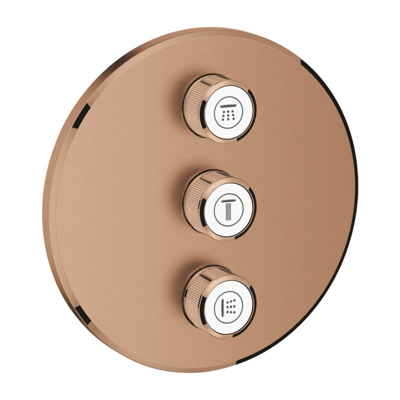 Grohe Grohtherm SmartControl Üç Valfli Akış Kontrollü Kumanda, Brushed Warm Sunset - 29122DL0 - Banyo Ankastre Ürünleri