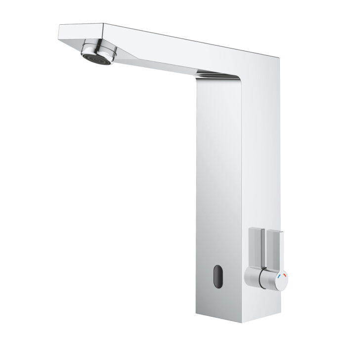 Grohe Eurocube E Fotoselli Lavabo Bataryası, 1/2″, Çift Su Girişli Ayarlanabilir Sıcaklık Sınırlayıcısı, Krom - Görsel 4