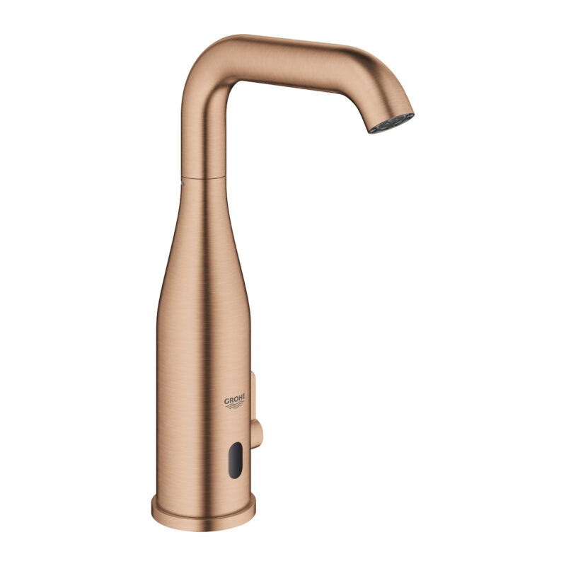 Grohe Essence E Fotoselli Lavabo Bataryası, 1/2″, Çift Su Girişli Ayarlanabilir Sıcaklık Sınırlayıcısı, Brushed Warm Sunset - 36445DL0 - Fotoselli Lavabo Bataryası