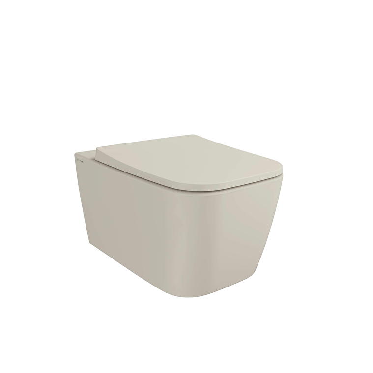 7906B422_0090-1.jpg Vitra Metropole Square Asma Klozet Quantumflush, Gizli Montajlı, 56 cm, Mat Kum Beji - Görsel 1