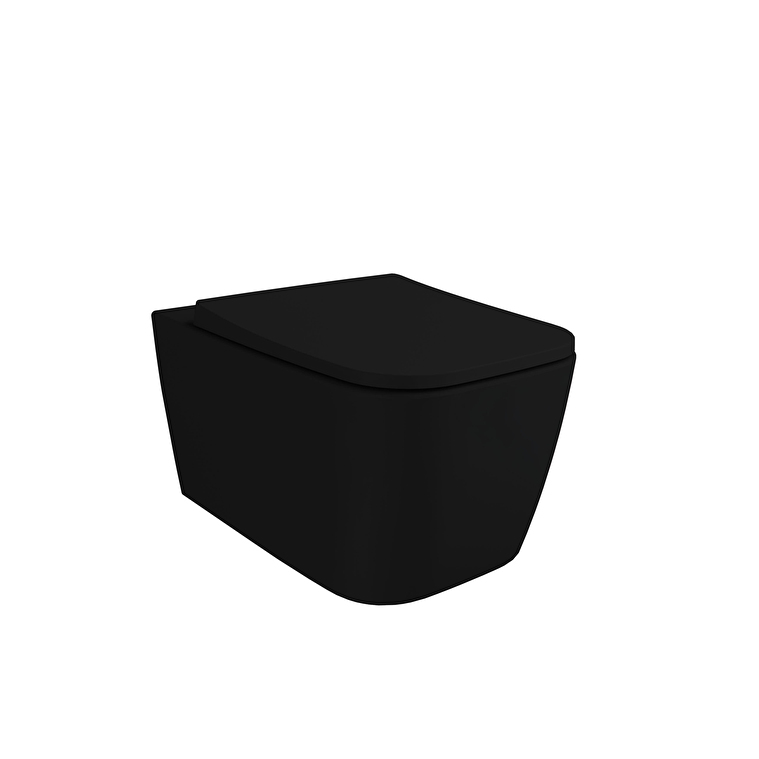 7906B476_0090-1.jpg Vitra Metropole Square Asma Klozet Quantumflush, Gizli Montajlı, 56 cm, Mat Siyah - Görsel 1