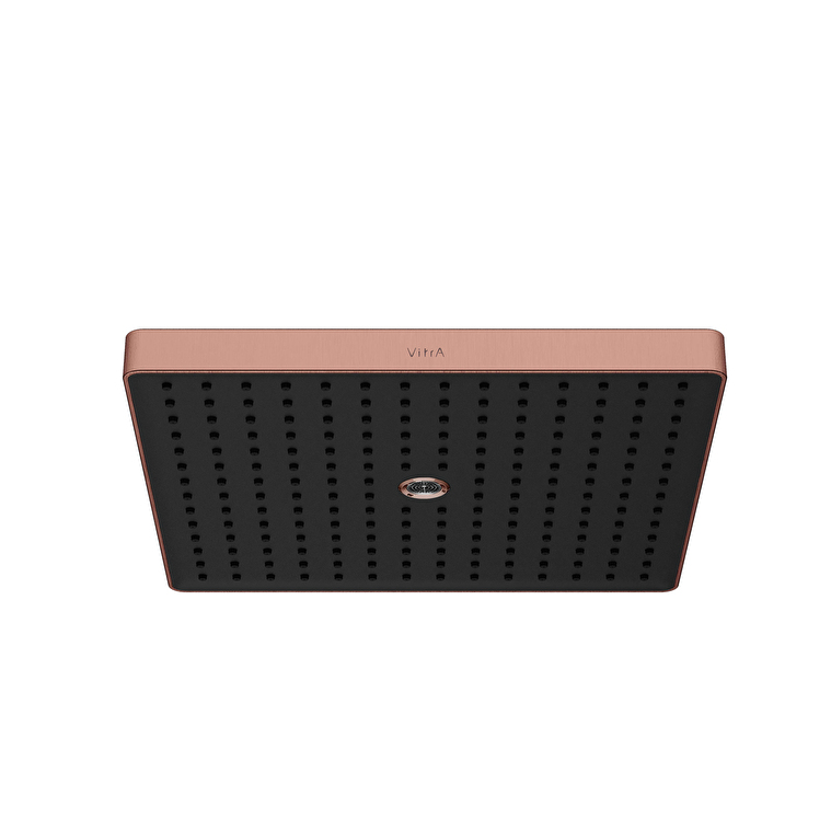 A4592324-1.jpg Vitra Prime Square Duş Başlığı 2 Fonksiyonlu 30 cm, Fırçalı Bakır - Görsel 1