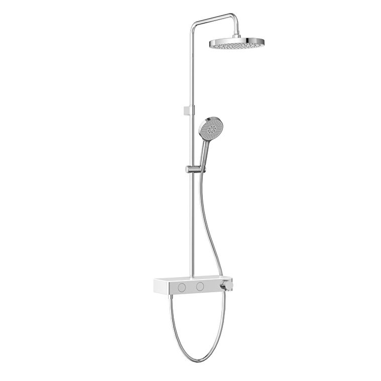 A47311-1.jpg Vitra Core Round 250 Termostatik Duş Bataryalı Duş Sistemi, Krom - Görsel 1