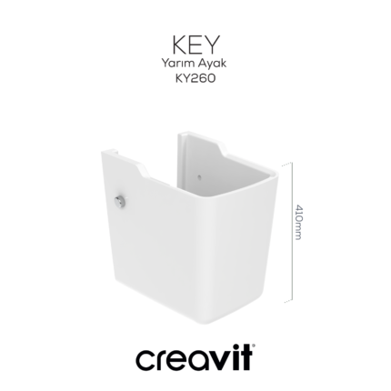 Creavit Key Yarım Ayak Beyaz - KY260-00CB00E-0000 - Lavabo Ayakları
