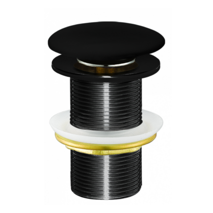 Creavit Lavabo Sifon Başlığı Seramik Üst Takım Taşmasız Siyah - SF.SF032-S - Basmalı Sifon , Gider (Pop-Up)