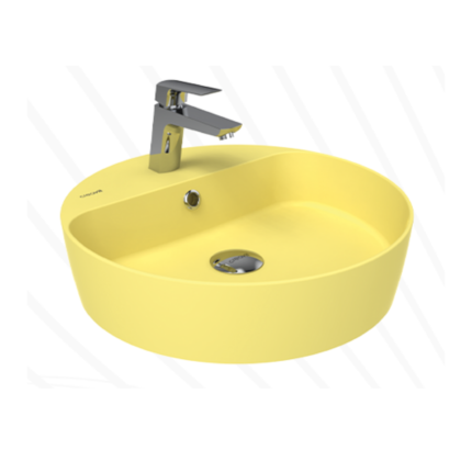 Creavit Loop 45 cm Masa Üstü Çanak Lavabo Extra Limon Çiçeği - LP146-00LC00E-0000 - Çanak Lavabo