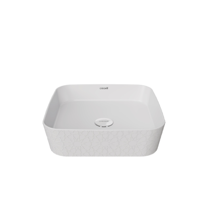Creavit Loop Gen-Z Kare 40 cm Masa Üstü İnce Lavabo Selçuklu Extra Beyaz - LP040-00CB00E-SK00 - Çanak Lavabo