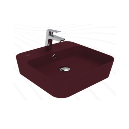 Creavit Loop Kare Masa Üstü İnce Çanak Lavabo 45 cm Extra Berry - LP046-00BR00E-0000 - Çanak Lavabo