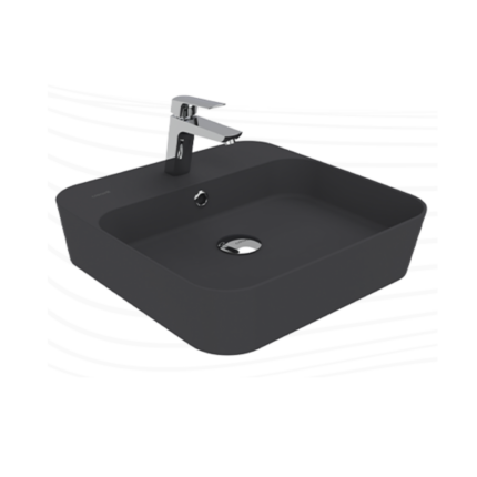 Creavit Loop Kare Masa Üstü İnce Çanak Lavabo 45 cm Extra Mat Antrasit - LP046-00AM00E-0000 - Çanak Lavabo