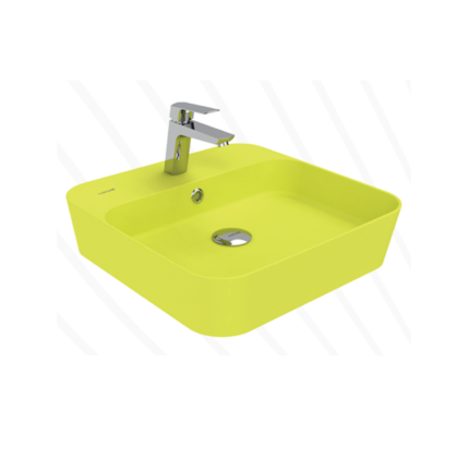 Creavit Loop Kare Masa Üstü İnce Çanak Lavabo 45 cm Extra Neon - LP046-00NN00E-0000 - Çanak Lavabo