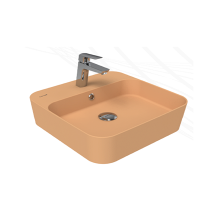 Creavit Loop Kare Masa Üstü İnce Çanak Lavabo 45 cm Extra Şeftali Tüyü - LP046-00ST00E-0000 - Çanak Lavabo