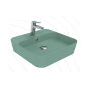 Creavit Loop Kare Masa Üstü İnce Çanak Lavabo 45 cm Nil Yeşili - LP046-00NY00E-0000 - Çanak Lavabo