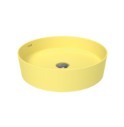 Creavit Loop Yuvarlak Masa Üstü Çanak Lavabo Ø45 cm Extra Limon Çiçeği - LP145-00LC00E-0000 - Çanak Lavabo