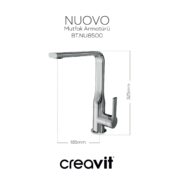 Creavit Nuovo Mutfak Armatürü Krom - BT.NU8500 - Mutfak Eviye Bataryası