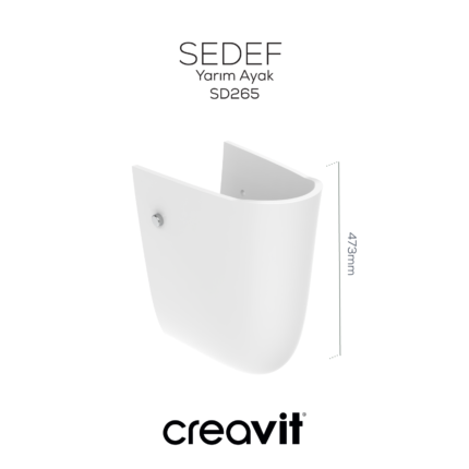 Creavit Sedef Kısa Yarım Ayak Beyaz - SD265-00CB00E-0000 - Lavabo Ayakları