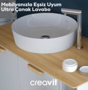 Creavit Ultra Yuvarlak Çanak Lavabo 45 cm Beyaz - UL145-00CB00E-0000 - Çanak Lavabo