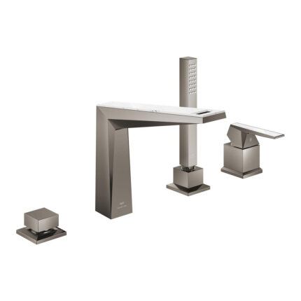 Grohe Allure Brilliant Private Collection Dört Delikli Küvet Bataryası, Brushed Hard Graphite - 29525AL0 - Ankastre Küvet Bataryası