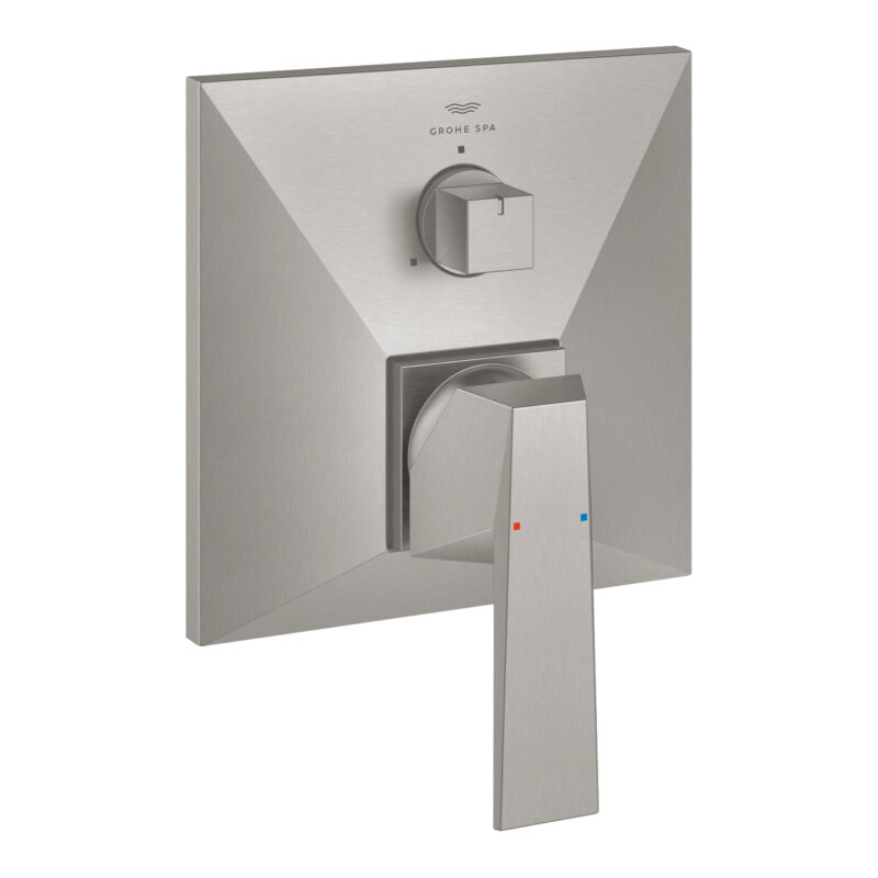 Grohe Allure Brilliant Tek Kumandalı 3 Yönlü Banyo Bataryası, Paslanmaz Çelik - 24340DC0 - Ankastre Banyo Bataryası