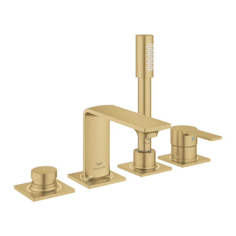 Grohe Allure Dört Delikli Küvet Bataryası, Brushed Cool Sunrise - 19316GN1 - Ankastre Küvet Bataryası