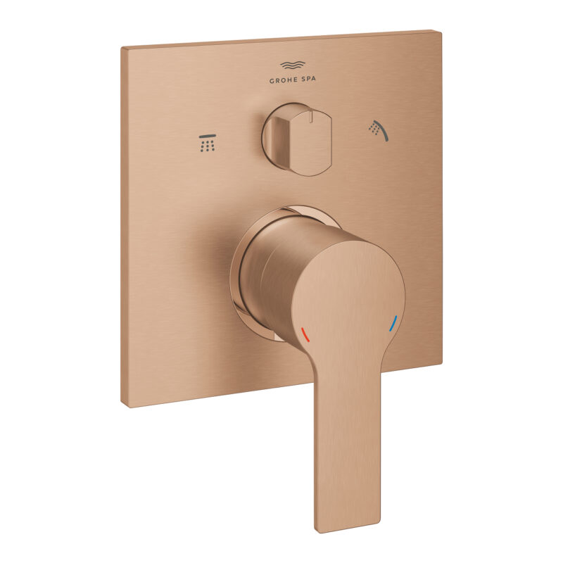 Grohe Allure Tek Kumandalı 3 Yönlü Banyo Bataryası, Brushed Warm Sunset - 29176DL1 - Ankastre Banyo Bataryası