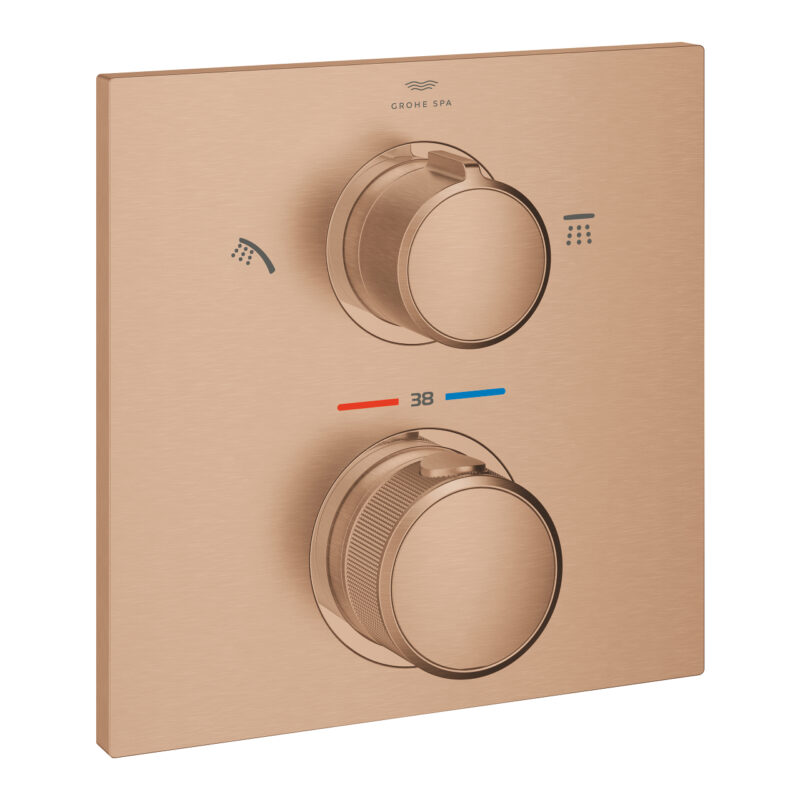 Grohe Allure Thermostat For Concealed İnstallation With 2-Way Diverter, Brushed Warm Sunset - 29181DL2 - Banyo ve Mutfak Tamamlayıcı Gereçleri