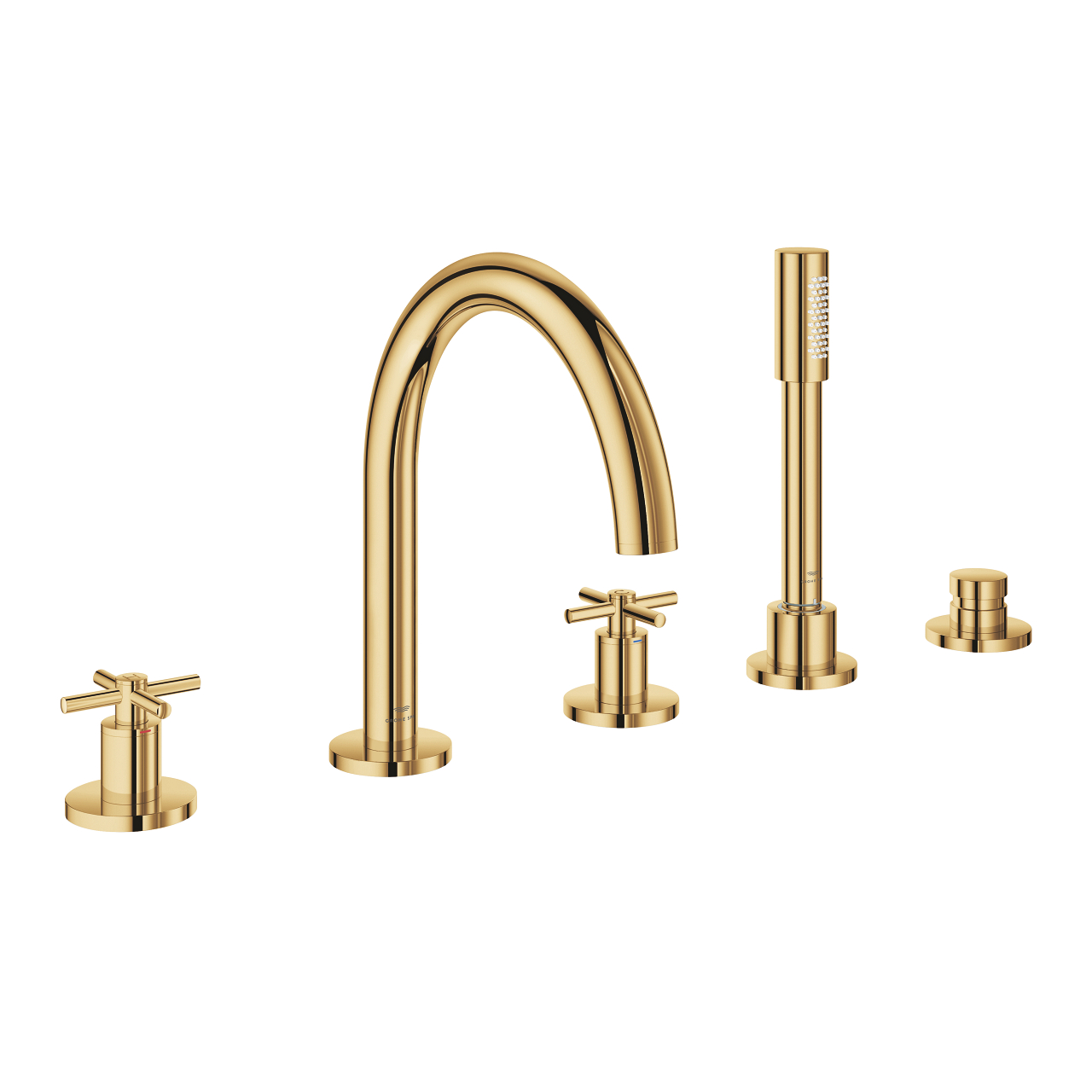 grohe atrio 5 delikli kuvet bataryasi cool sunrise 29408GL0 Grohe Atrio 5 Delikli Küvet Bataryası, Cool Sunrise - 29408GL0 - Ankastre Küvet Bataryası