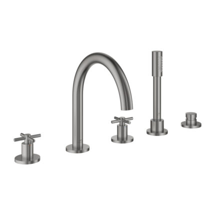 Grohe Atrio 5 Delikli Küvet Bataryası, Paslanmaz Çelik - 29408DC0 - Ankastre Küvet Bataryası