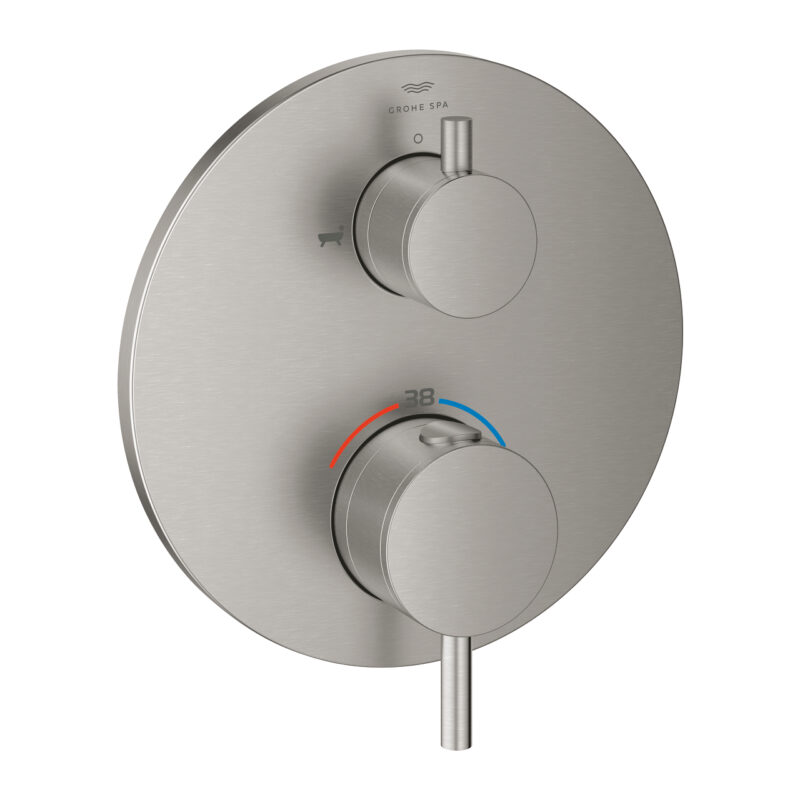 Grohe Atrio Çift Yönlü Ankastre Termostatik Banyo Bataryası, Paslanmaz Çelik - 24359DC0 - Termostatik Bataryalar, Banyo Bataryası