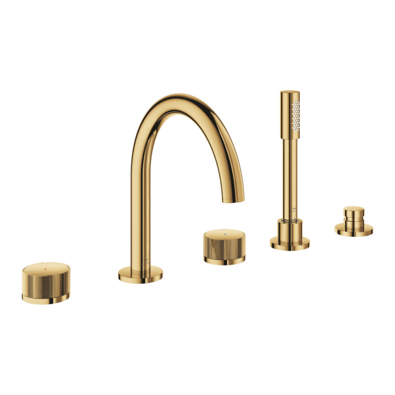 Grohe Atrio Private Collection 5 Delikli Küvet Bataryası, Cool Sunrise - 25226GL0 - Ankastre Küvet Bataryası