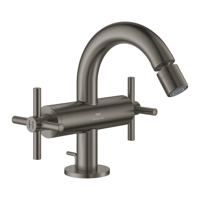 Grohe Atrio Tek Delikli Bide Bataryası 1/2, Brushed Hard Graphite - 24353AL0 - Bide Bataryası