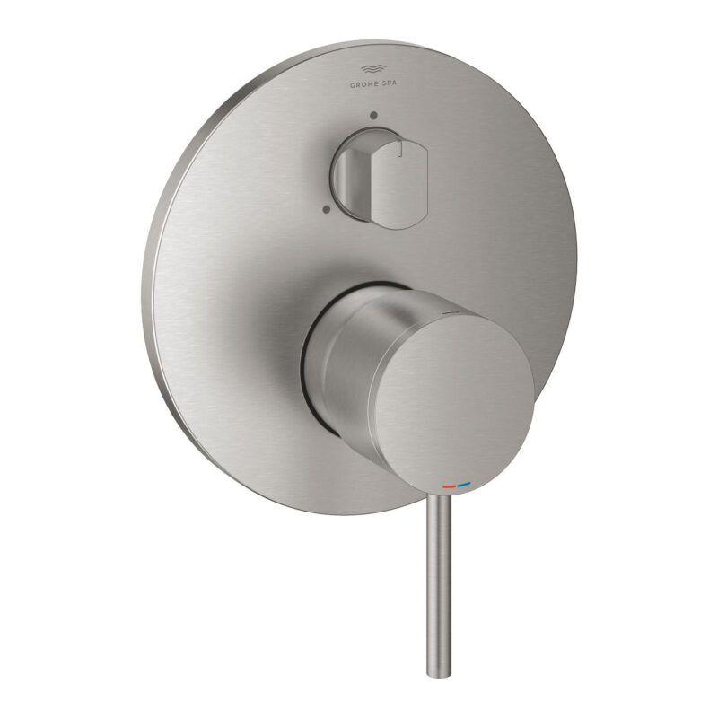 Grohe Atrio Tek Kumandalı 3 Yönlü Banyo Bataryası, Paslanmaz Çelik - 24356DC0 - Ankastre Banyo Bataryası