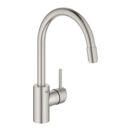 Grohe Concetto Tek Kumandalı Eviye Bataryası, Paslanmaz Çelik - 32663DC3 - Mutfak Eviye Bataryası