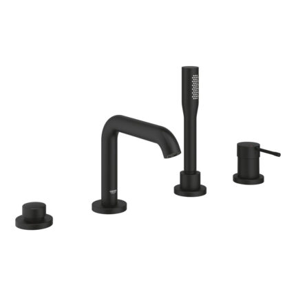 Grohe Essence Dört Delikli Küvet Bataryası, Phantom Black - 25251KF1 - Ankastre Küvet Bataryası