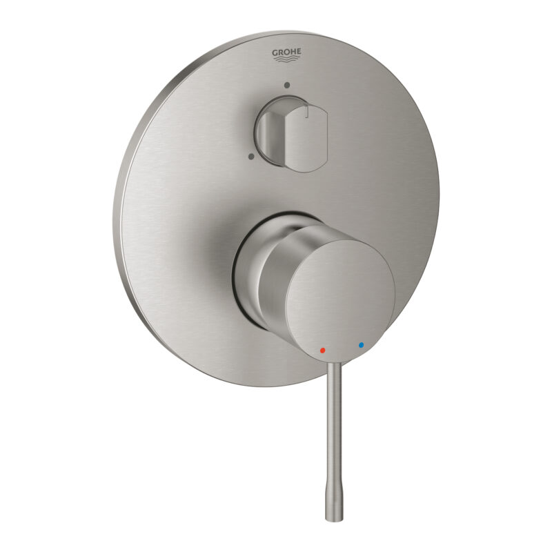 Grohe Essence Tek Kumandalı 3 Yönlü Banyo Bataryası, Paslanmaz Çelik - 24169DC1 - Ankastre Banyo Bataryası