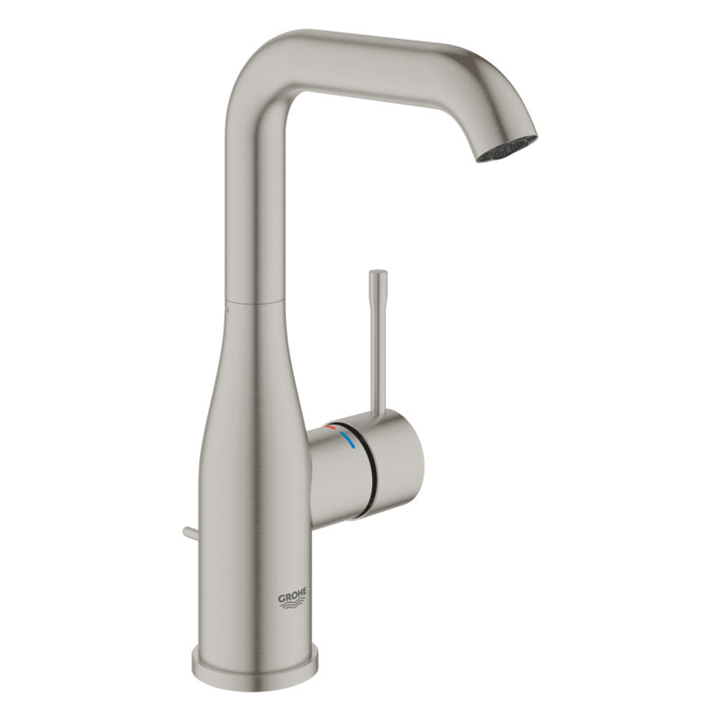 Grohe Essence Tek Kumandalı Lavabo Bataryası 1/2″ L-Boyut, Paslanmaz Çelik - 24174DC1 - Yüksek Lavabo Bataryası