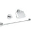 Grohe Essentials Guest 3'Ü 1 Arada Banyo Aksesuar Seti, Krom - 40775001 - Banyo Aksesuar Seti