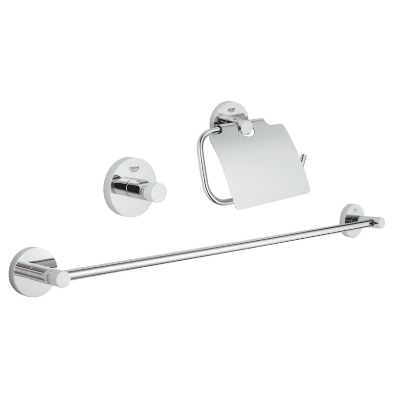 Grohe Essentials Guest 3'Ü 1 Arada Banyo Aksesuar Seti, Krom - 40775001 - Banyo Aksesuar Seti