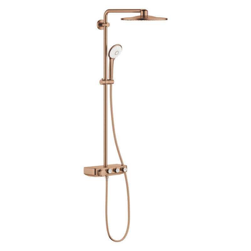 Grohe Euphoria SmartControl 310 Duş Sistemi Duvara Monte Termostatik Bataryalı Duş Sistemi, Brushed Warm Sunset - 26507DL0 - Duş Paneli ve Kolonu, Duş Setleri