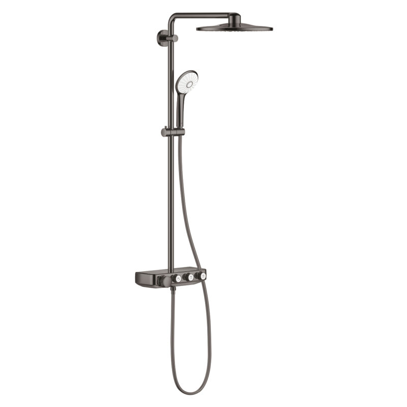 Grohe Euphoria SmartControl 310 Duş Sistemi Duvara Monte Termostatik Bataryalı Duş Sistemi, Hard Graphite - 26507A00 - Duş Paneli ve Kolonu, Duş Setleri