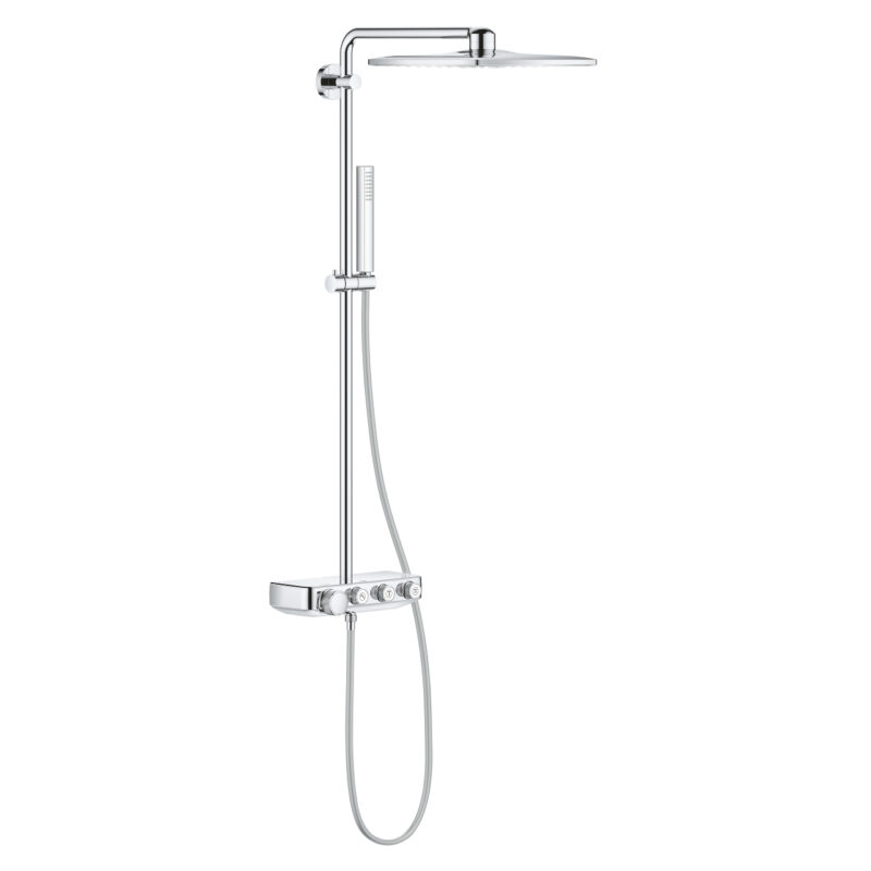 Grohe Euphoria SmartControl System 310 Cube Duvara Monte Termostatik Bataryalı Duş Sistemi, Krom - 26508000 - Duş Paneli ve Kolonu, Duş Setleri