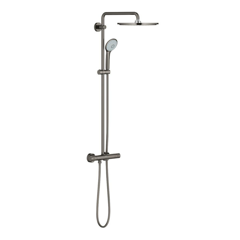 Grohe Euphoria System 310 Duvara Monte Termostatik Bataryalı Duş Sistemi, Hard Graphite - 26075A00 - Duş Paneli ve Kolonu, Duş Setleri
