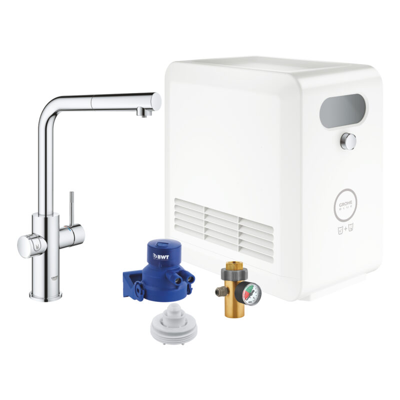 Grohe Grohe Blue Professional L-Spout Kit With Pull-Out Mousseur, Krom - 31326002 - Banyo ve Mutfak Tamamlayıcı Gereçleri