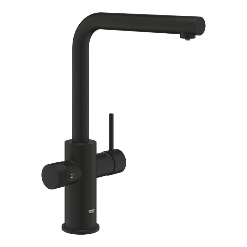 Grohe Grohe Blue Pure Minta Filter Faucet With Pull-Out Spout, Phantom Black - 30590KF0 - Banyo ve Mutfak Tamamlayıcı Gereçleri