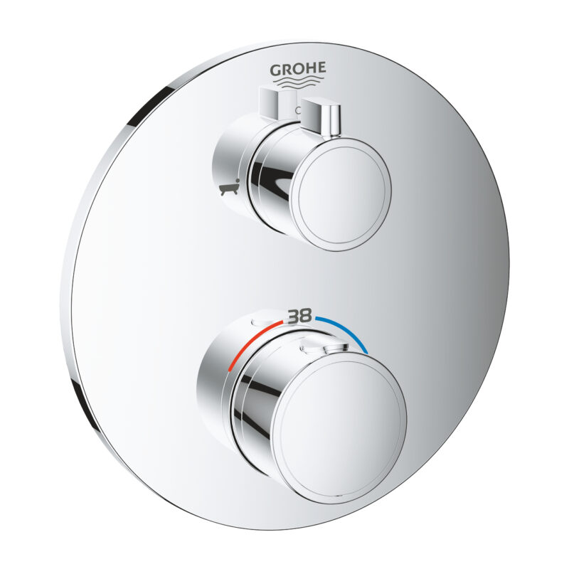 Grohe Grohtherm Çift Yönlü Ankastre Termostatik Banyo Bataryası, Krom - 24077000 - Termostatik Bataryalar, Banyo Bataryası